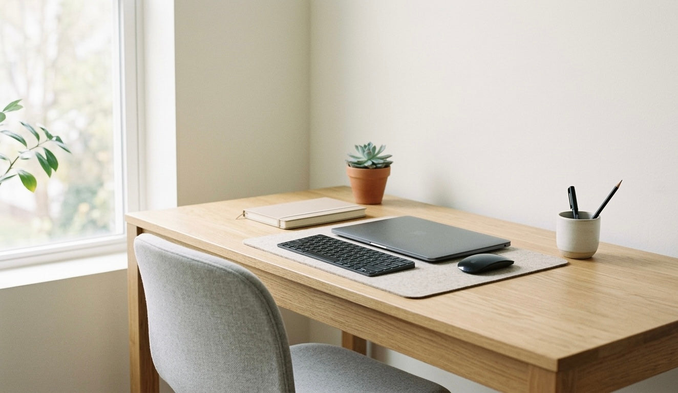 minimal desk organization